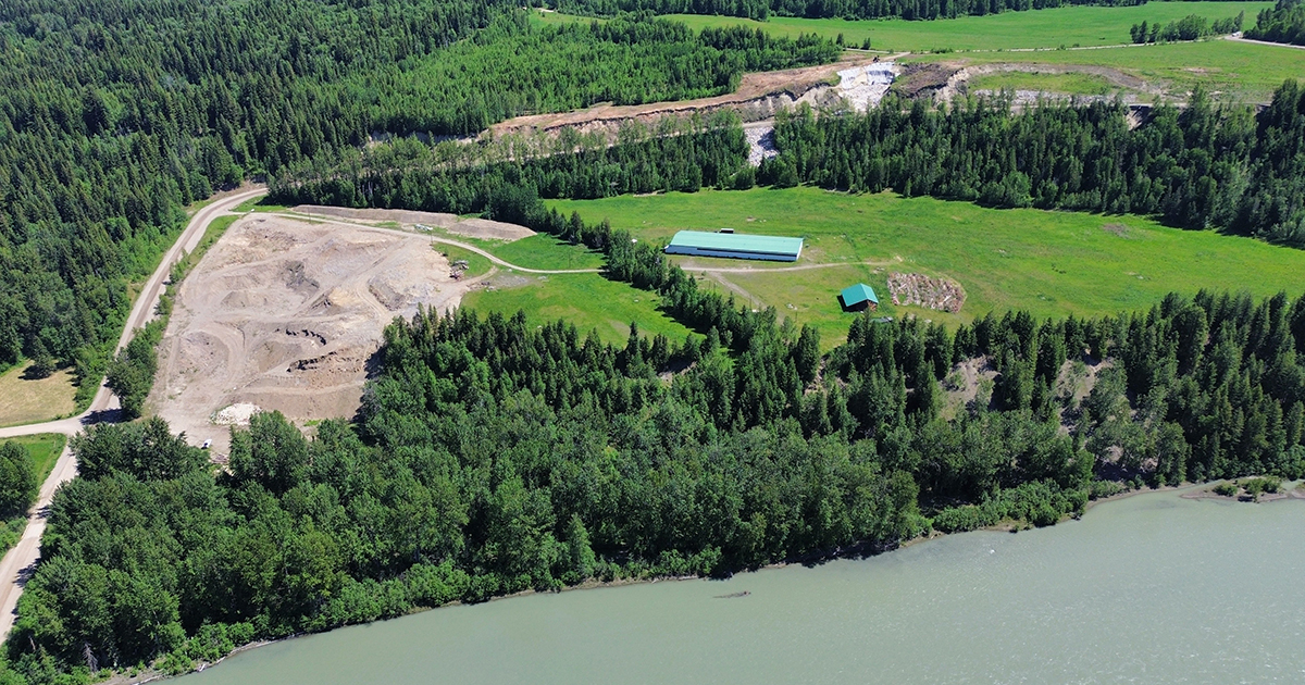 An aerial view of Cariboo Road Recovery Project - Bastin Road at Bastin Hill