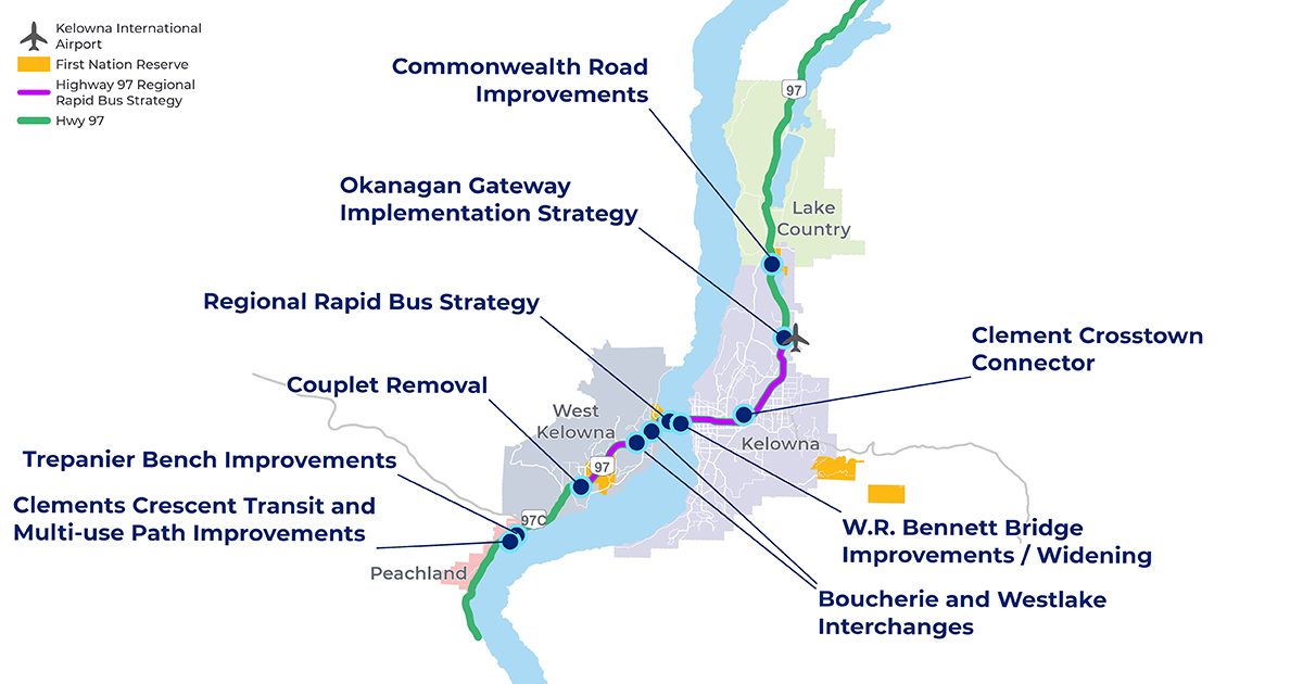 Map of Central Okanagan Integrated Transportation Network Program Map of Central Okanagan Integrated Transportation Network Program