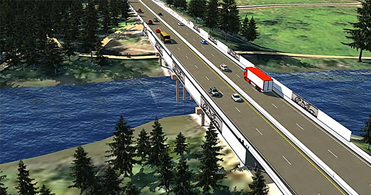Artist rendering of Coquitlam River Bridge upgrade Artist rendering of Coquitlam River Bridge upgrade