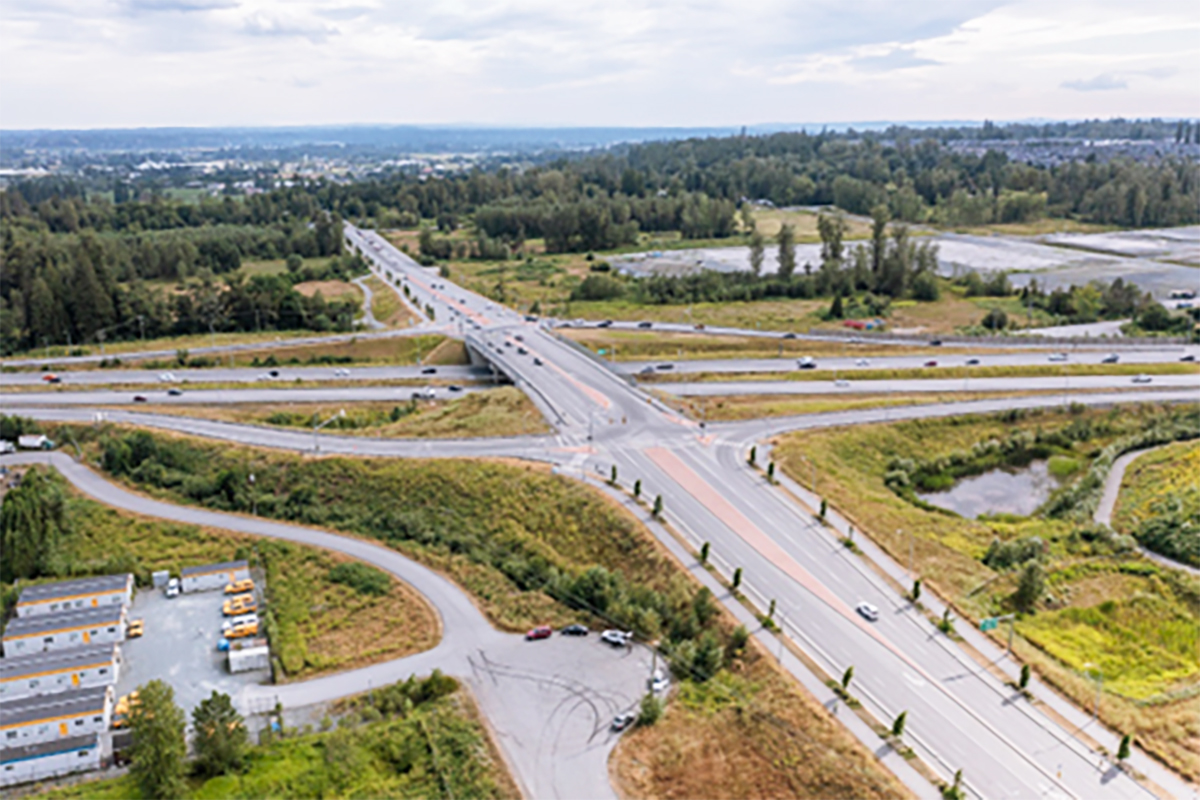 216th Street southbound view, with new interchange structure