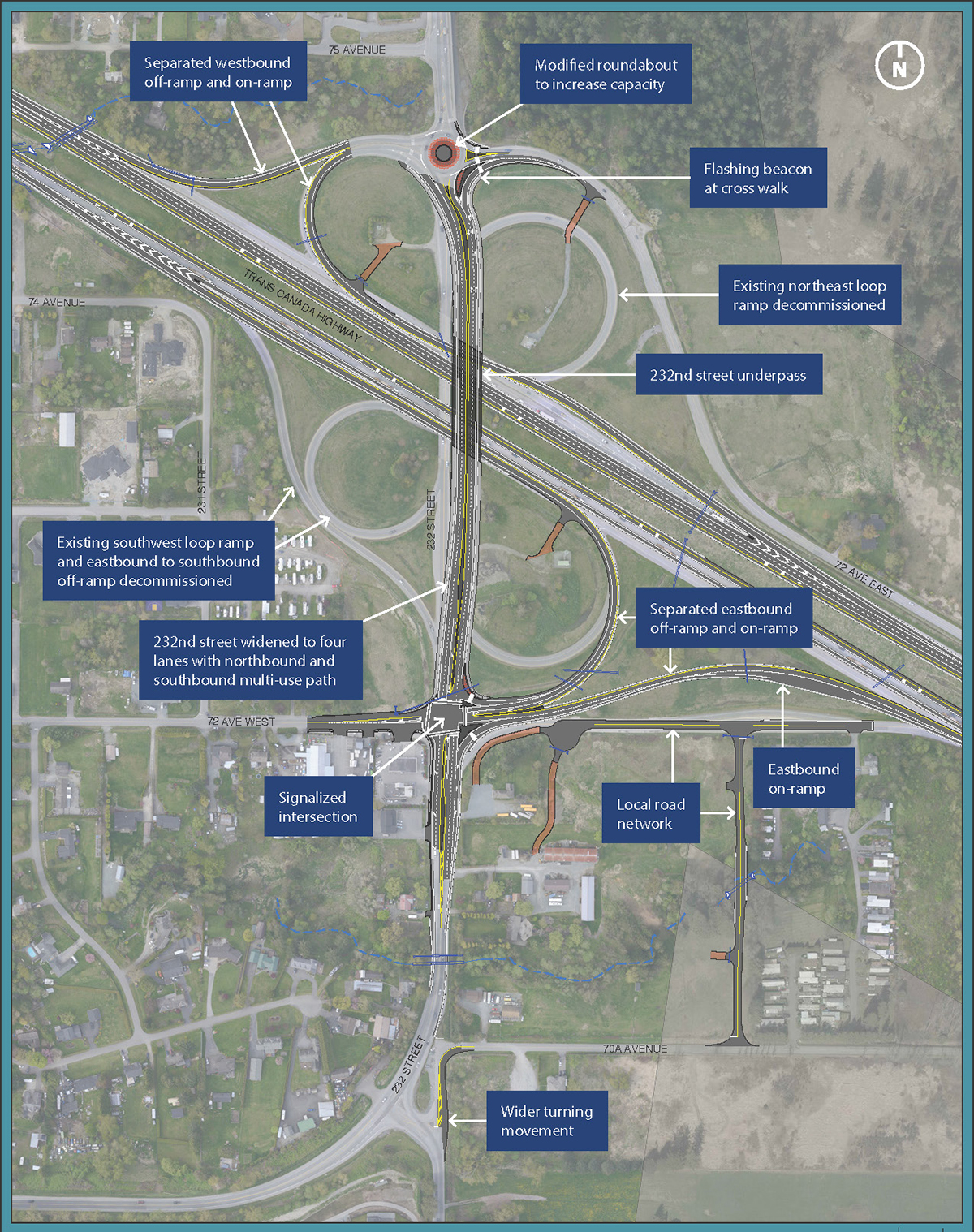 Map of 232nd Street Interchange and Highway 1 project