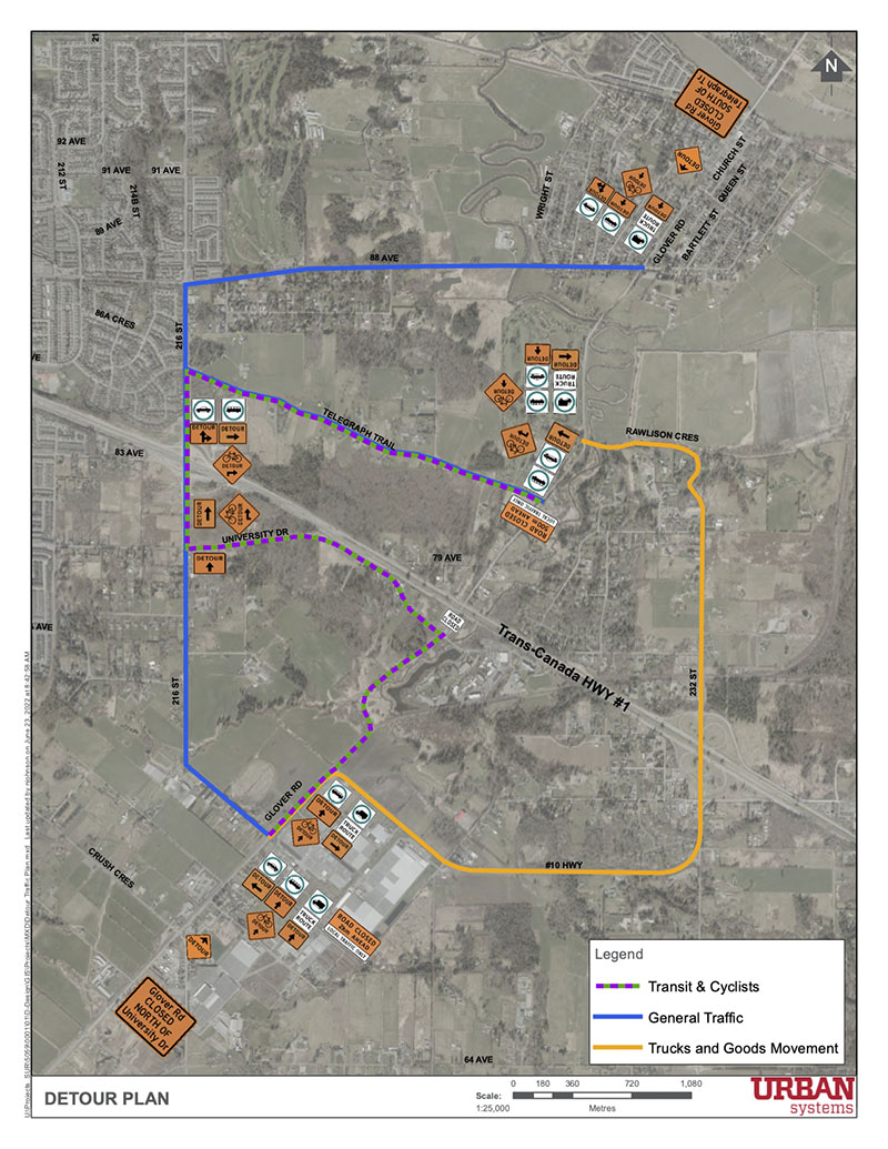 Highway 1 216th To 264th Widening Province Of British Columbia   Detour Plan 