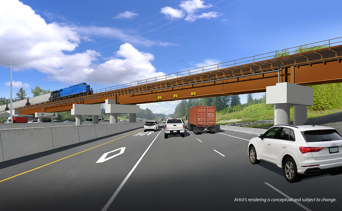 Artist rendering of the Rail Overhead Replacement which will be 160 m long and 5.2 m high Artist rendering of the Rail Overhead Replacement which will be 160 m long and 5.2 m high
