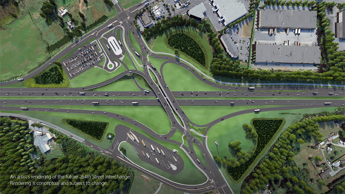 Artist rendering of the future 264th Street Interchange