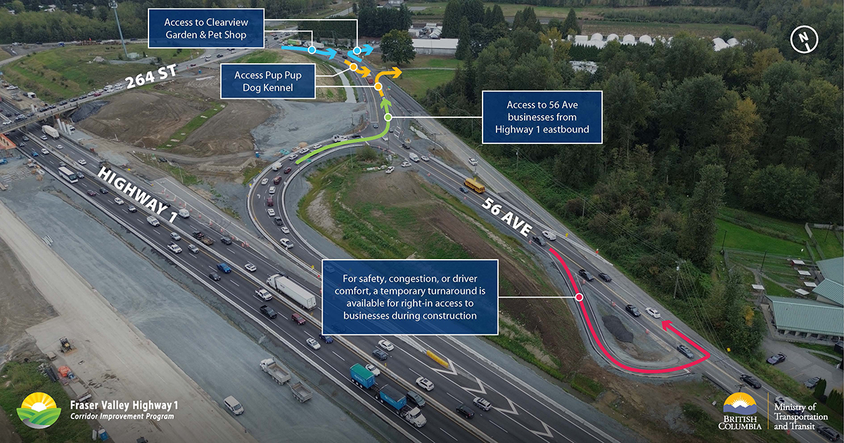 Here’s how businesses near the 264th street interchange can be accessed during construction.