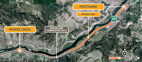 Monte Creek to Pritchard highway project