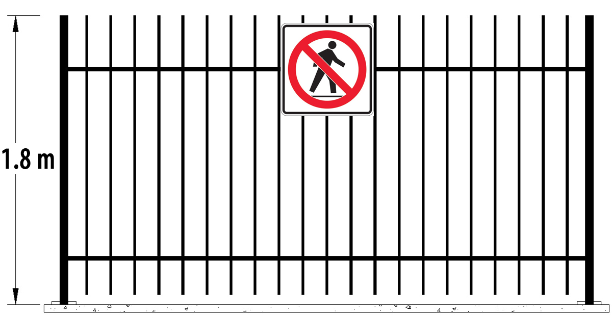 Diagram of 6 foot fence.