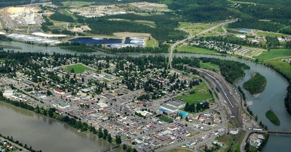 Aerial view of Quesnel 